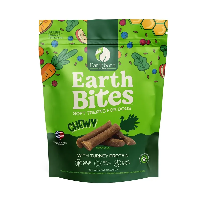 Earth Bites Grain-free Turkey Chewy Treats 7 Ounces