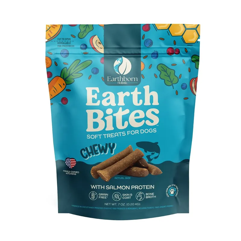 Earth Bites Grain-free Chewy Salmon Dog Treats 7 Ounces