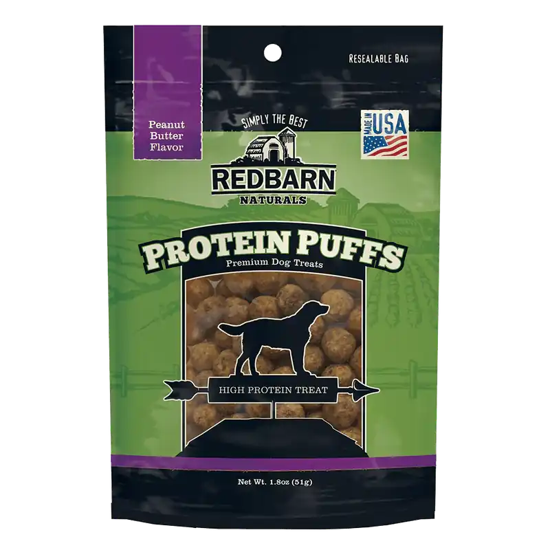 Peanut Butter Protein Puffs Dog Treats 1.8 Ounce