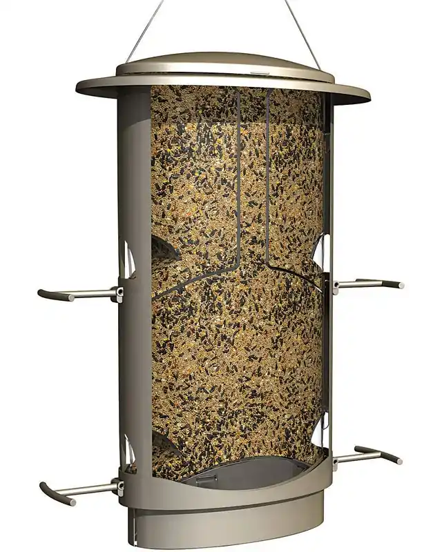 Squirrel-proof Bird Feeder, Satin Nickel Finish, 4.2 Lb. Capacity