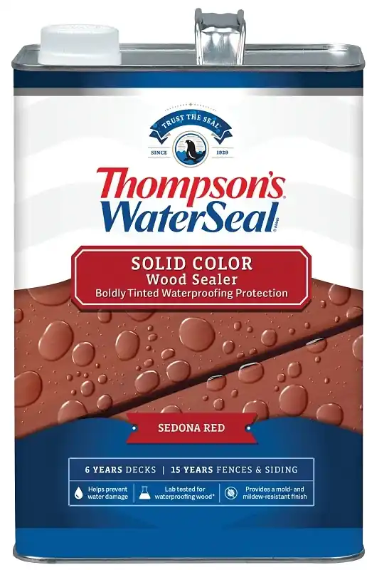 Waterproofing Stain, Solid, Sedona Red, 1-gallon