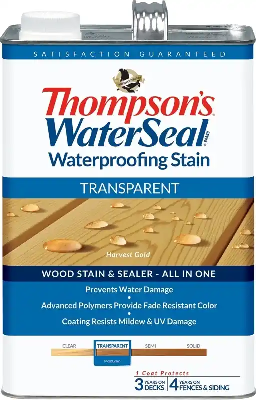Waterproofing Stain, Transparent, Harvest Gold, 1-gallon