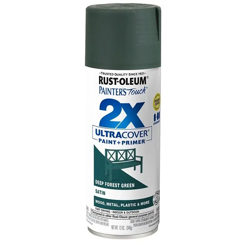 Painter‘s Touch 2x Ultra Cover Satin Deep Forest Paint+primer Spray Paint 12 Oz