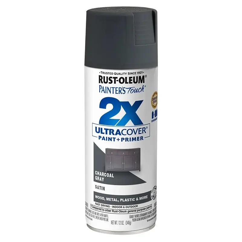 Painter‘s Touch 2x Spray Paint + Primer, Satin Charcoal Gray, 12-oz.