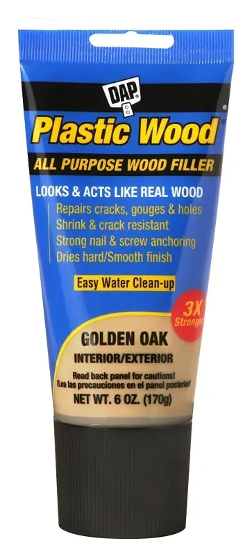 Plastic Wood Latex Wood Filler, Gold, 6 Oz. Tube