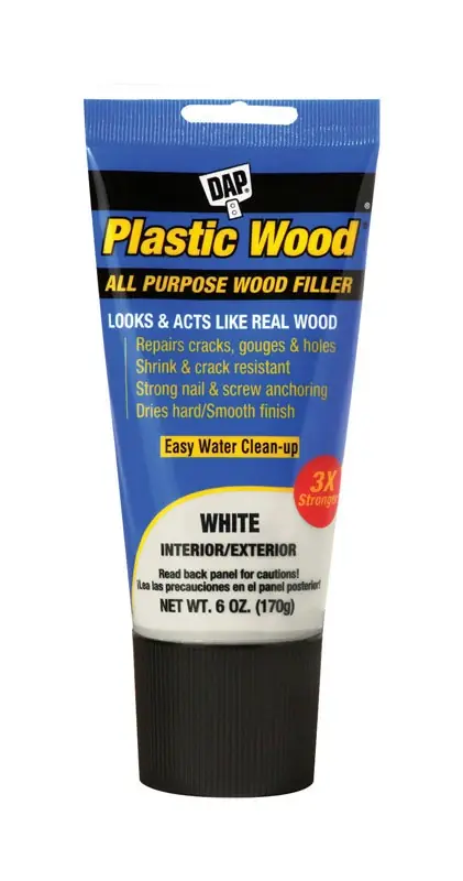Plastic Wood Latex Wood Filler, White, 6 Oz. Tube