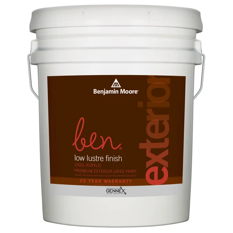 Ben Low Luster White Exterior Paint 5 Gallon
