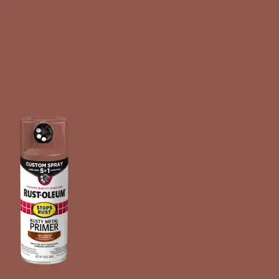 Stops Rust Custom Spray 5-in-1 Flat Rusty Metal Primer Aerosol, 12 Oz.