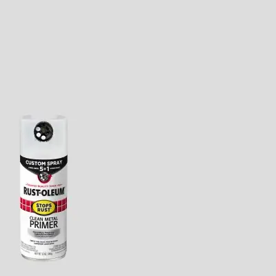 Stops Rust Custom Spray 5-in-1 Clean Metal Primer Aerosol, Flat White, 12 Oz.