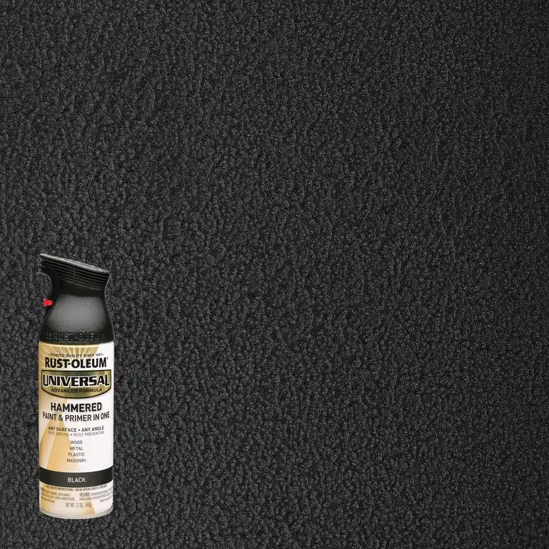 Universal Paint & Primer Hammered Spray Paint, Black, 12-oz