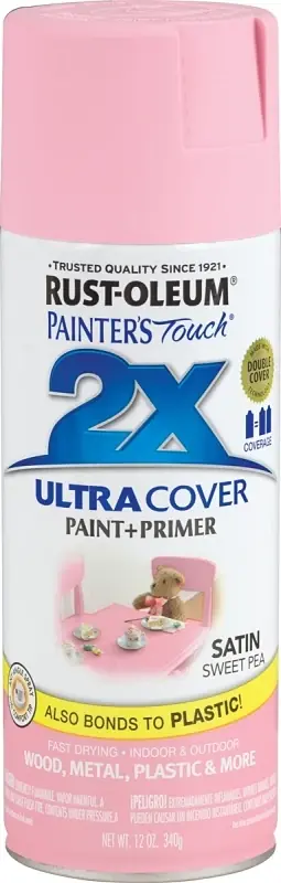 Painter‘s Touch 2x Spray Paint, Satin Sweet Pea, 12 Oz.