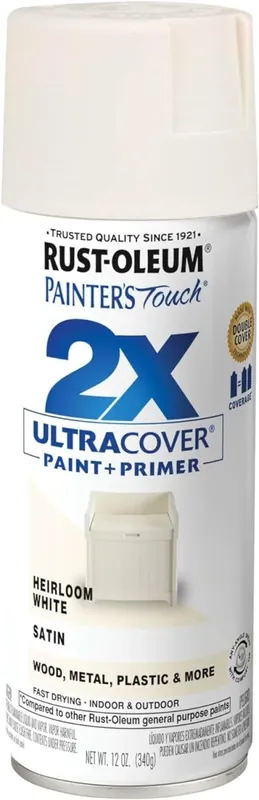 Painter‘s Touch 2x Spray Paint, Satin Heirloom White, 12-oz.