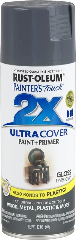 Painter‘s Touch 2x Spray Paint, Gloss Dark Gray, 12-oz.