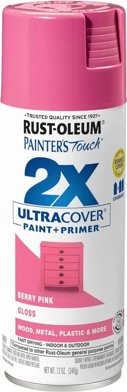 Painter‘s Touch 2x Spray Paint, Gloss Berry Pink, 12-oz.