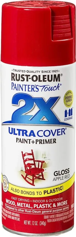 Painter‘s Touch 2x Spray Paint, Gloss Apple Red, 12-oz.