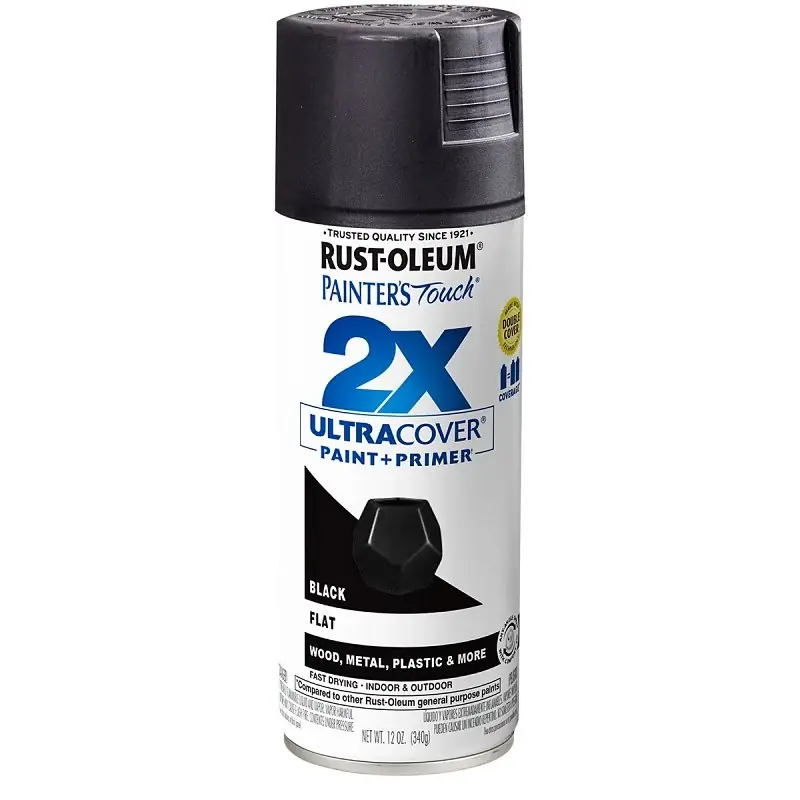 Painter‘s Touch 2x Ultra Cover Flat Black Paint+primer Spray Paint 12 Oz