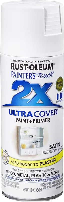 Painter‘s Touch 2x Spray Paint, Satin Blossom White, 12-oz.