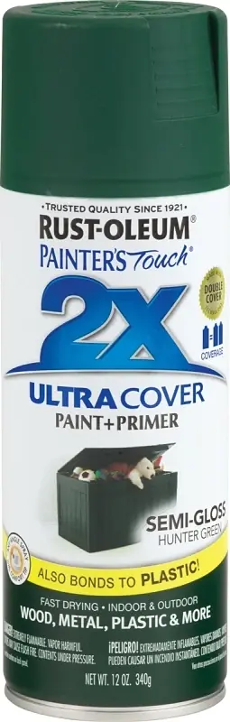 Painter‘s Touch 2x Spray Paint, Semi-gloss Hunter Green, 12-oz.