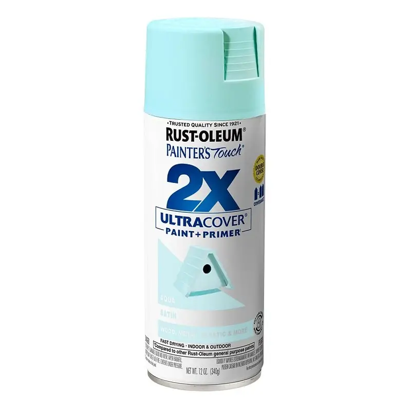 Painter‘s Touch 2x Ultra Cover Satin Aqua Paint+primer Spray Paint 12 Oz