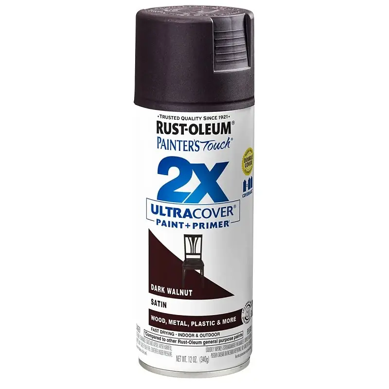 Painter‘s Touch 2x Spray Paint, Satin Dark Walnut, 12-oz.