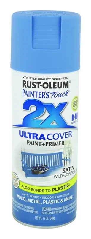 Painter‘s Touch 2x Spray Paint, Satin Wildflower Blue, 12-oz.