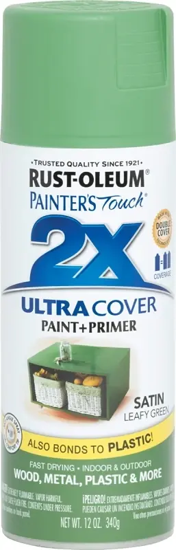 Painter‘s Touch 2x Spray Paint, Satin Leafy Green, 12-oz.