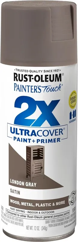 Painter‘s Touch 2x Spray Paint, Satin London Grey, 12-oz.