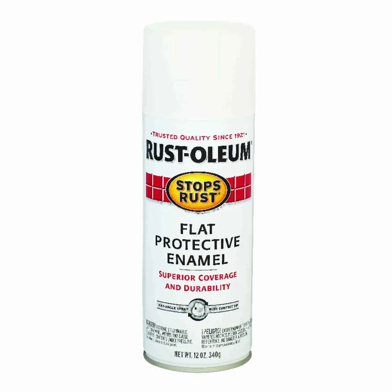Stops Rust Spray Enamel, Flat White, 12-oz.