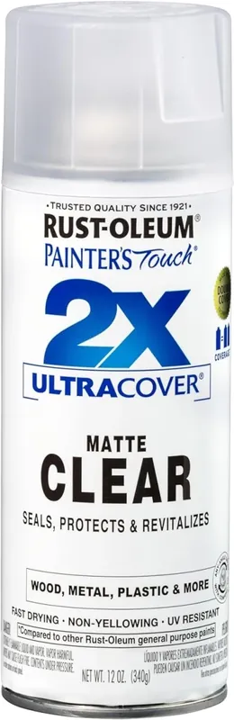 Painter‘s Touch 2x Spray Paint, Flat Matte Clear, 12-oz.