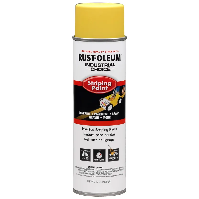 Industrial Choice Yellow Striping Spray Paint, 17 Ounce, Inverted Spray Can