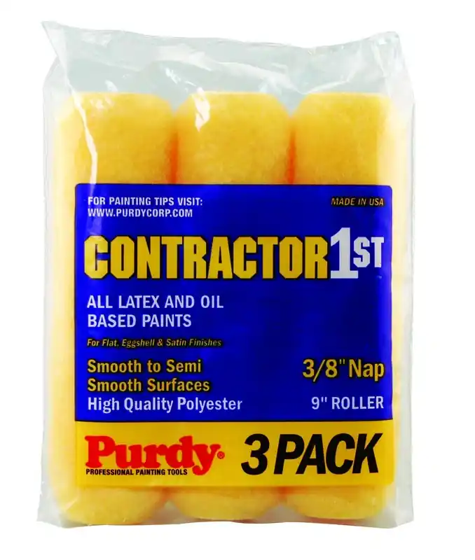 Contractor 1st Polyester 9 In. W X 3/8 In. Paint Roller Cover 3 Pk