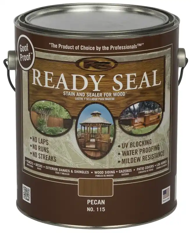 Exterior Wood Stain & Sealer, Flat Pecan, 1-gallon