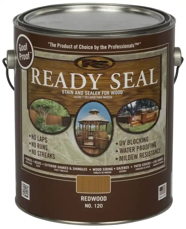 Exterior Wood Stain & Sealer, Flat Redwood, 1-gallon