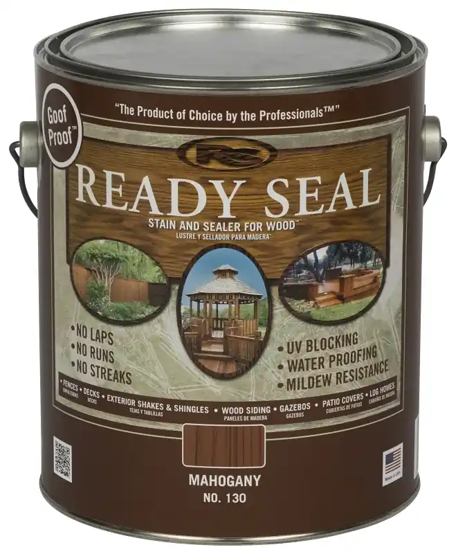 Exterior Wood Stain & Sealer, Flat Mahogany, 1-gallon