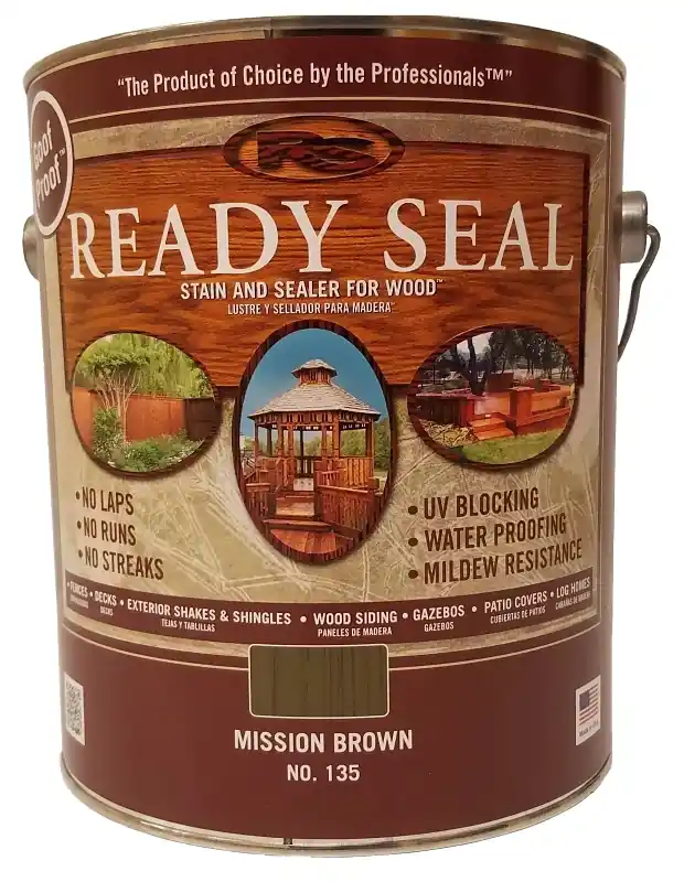 Exterior Wood Stain & Sealer, Flat Mission Brown, 1-gallon