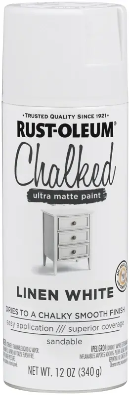Chalked Matte Linen White Chalky Finish Paint 12 Oz