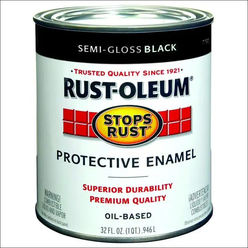 Stops Rust Black Semi-gloss Oil-based Paint, Qt.