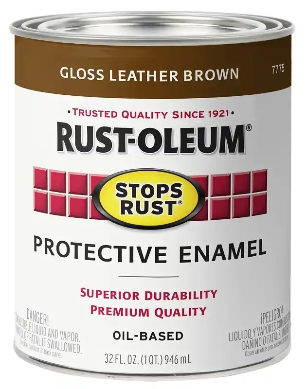 Stops Rust Qt. Gloss Leather Brown Enamel