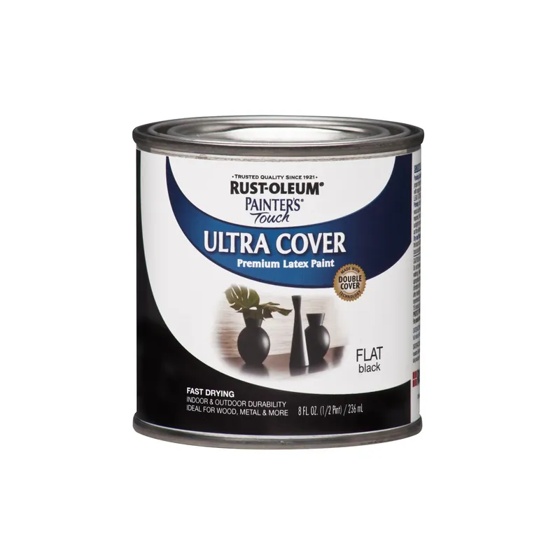 Painter‘s Touch Ultra Cover Latex Paint, Flat Black, 1/2-pint