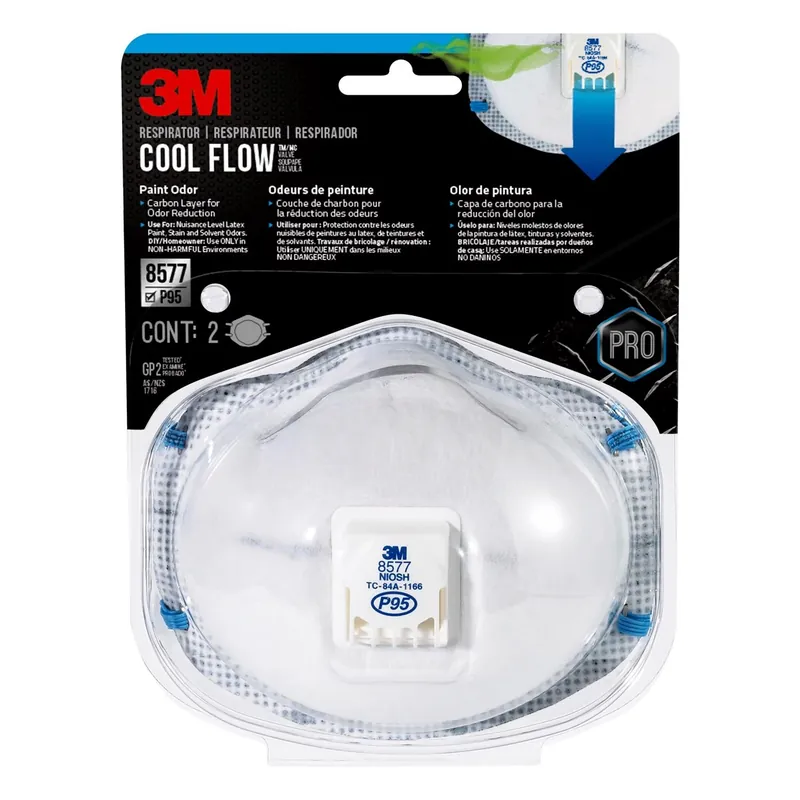 Cool Flow P95 Paint Odor Respirator Valved White 2 Pk