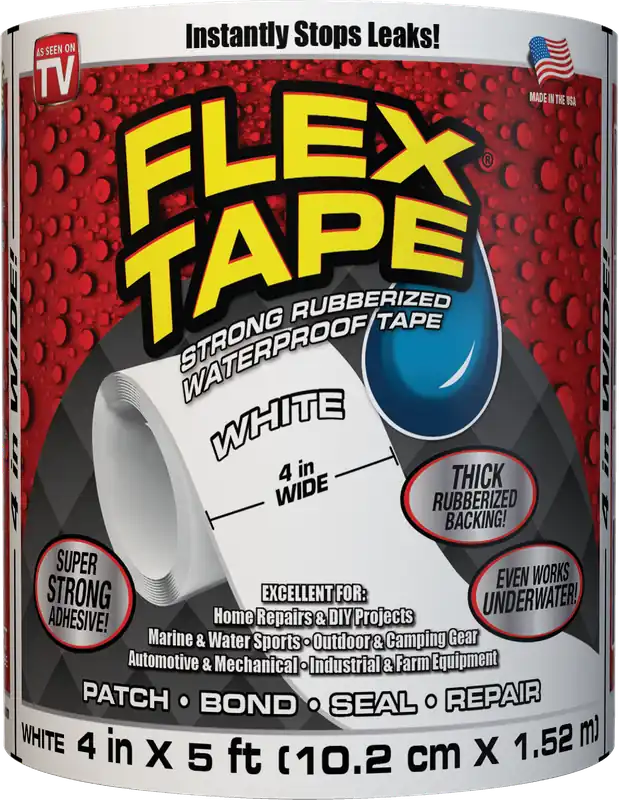 Flex Tape Waterproof Tape, White, 4-in. X 5-ft.