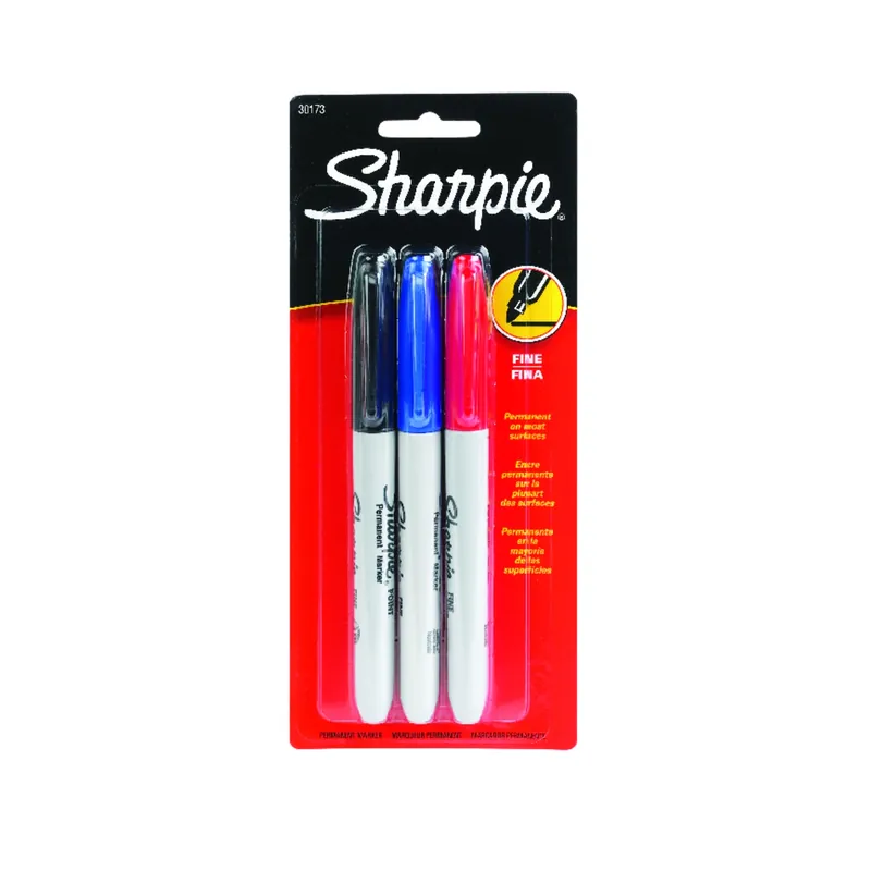 Assorted Fine Tip Permanent Marker 3 Pk