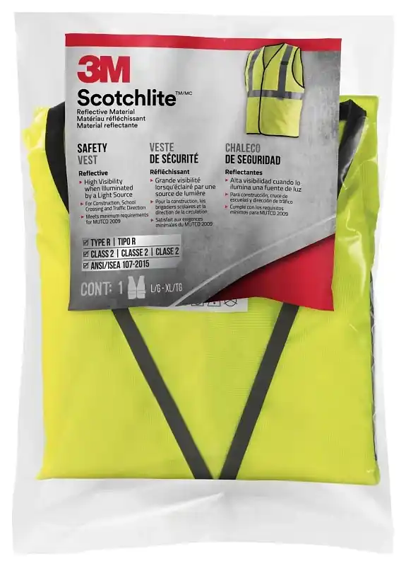 Scotchlite High Visibility Reflective Safety Vest L/xl - Ansi Certified