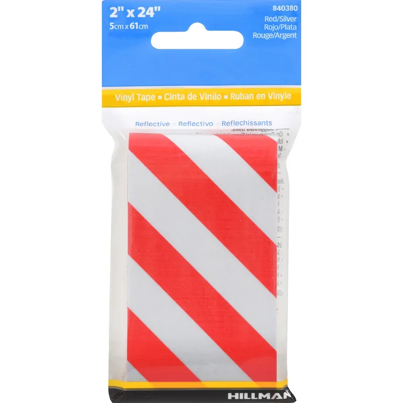 2 In. W X 24 In. L Red/silver Reflective Safety Tape 1 Pk