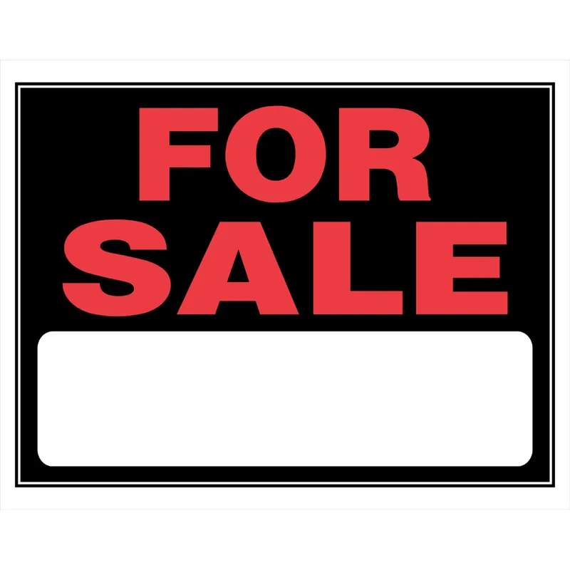 For Sale Sign, Black And Red, 15 X 19-in.