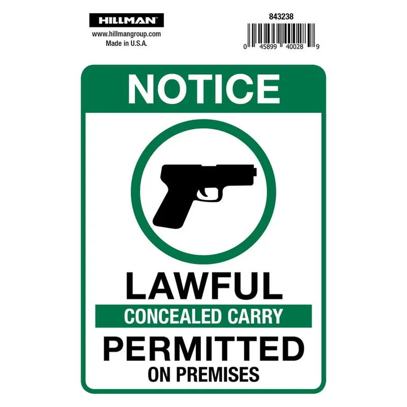English White Notice Sign 6 In. H X 4 In. W