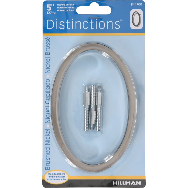 Distinctions 5 In. Reflective Silver Steel Screw-on Number 0 1 Pc