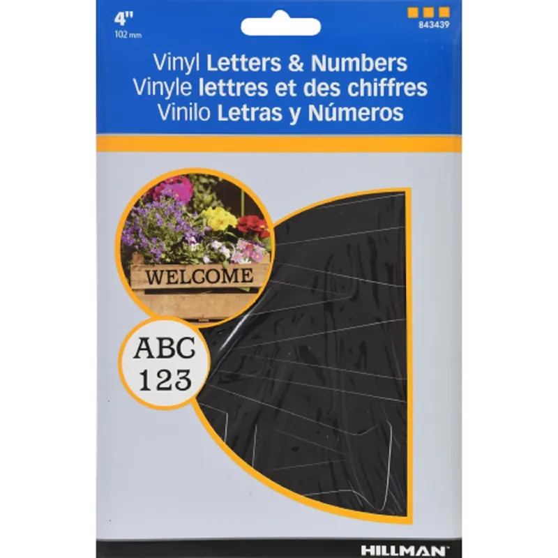 4 In. Black Vinyl Self-adhesive Letter And Number Set 0-9, A-z 88 Pieces