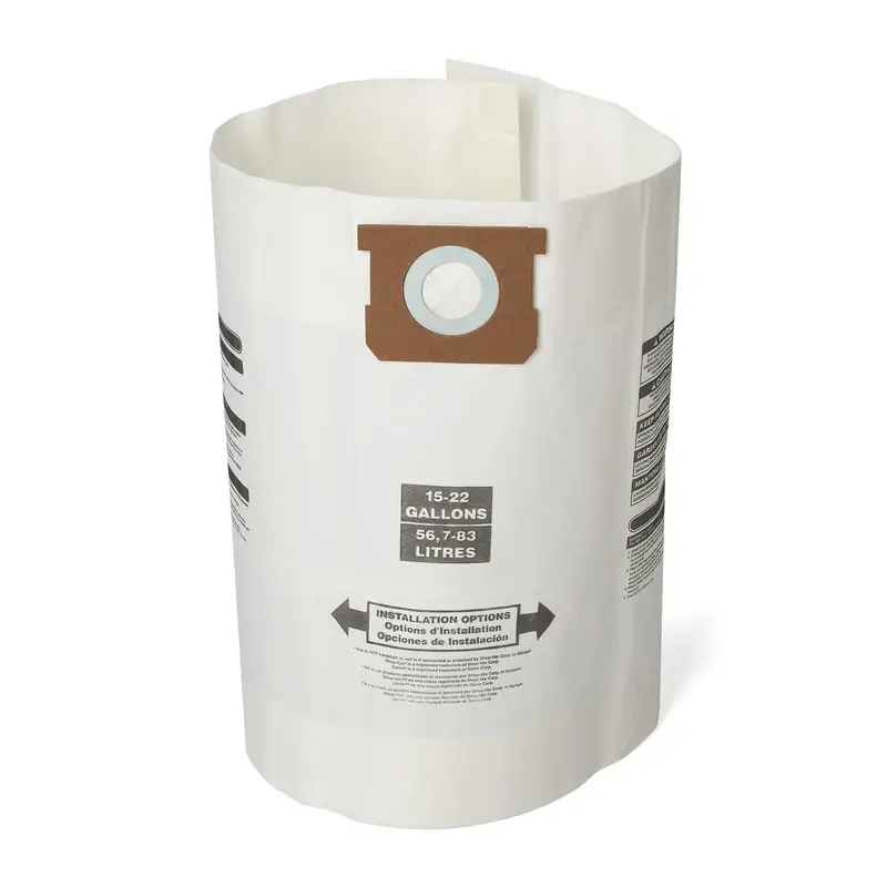 2 In. L X 10 In. W Wet/dry Vac Filter Bag 15-22 Gal 3 Pc