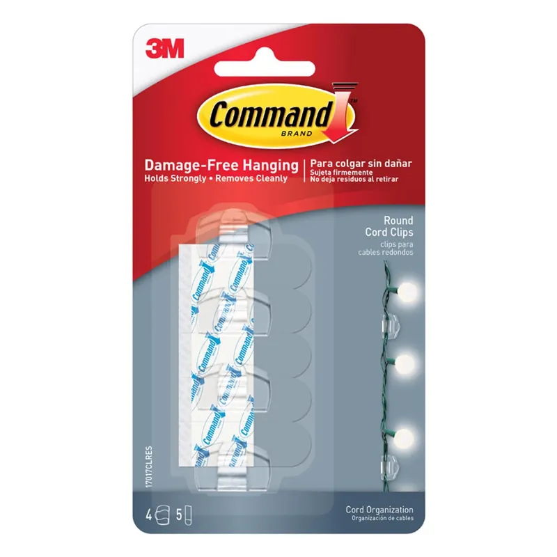 Command Small Plastic Cord Clips 1.25 In. L 4 Pk
